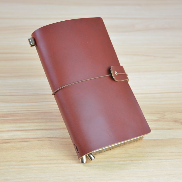 大号红棕色油皮 正品旅行记事本 复古真皮笔记本 牛皮日记本定制